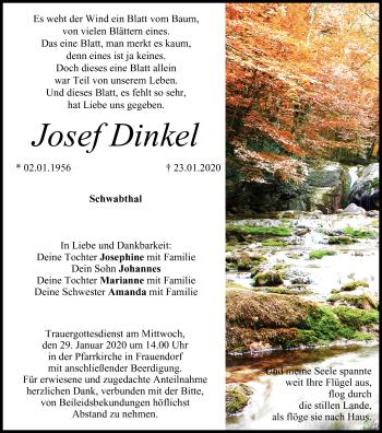 Anzeige von Josef Dinkel von MGO