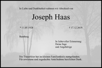 Anzeige von Joseph Haas von MGO