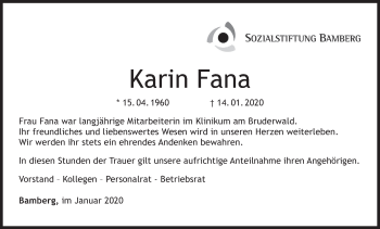 Anzeige von Karin Fana von MGO