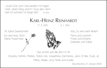 Anzeige von Karl-Heinz Reinhardt von MGO