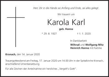 Anzeige von Karola Karl von MGO