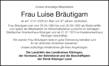 Anzeige von Luise Bräutigam von MGO