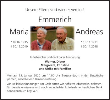 Anzeige von Maria Emmerich von MGO