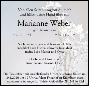 Anzeige von Marianne Weber von MGO
