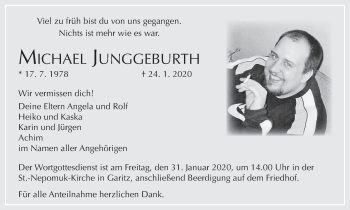 Anzeige von Michael Junggeburth von MGO