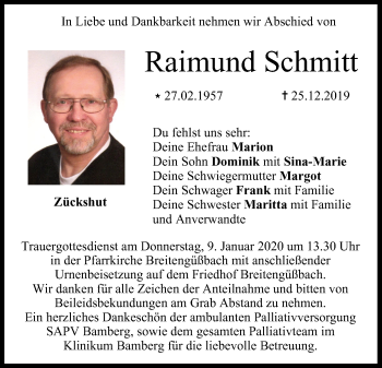 Anzeige von Raimund Schmitt von MGO
