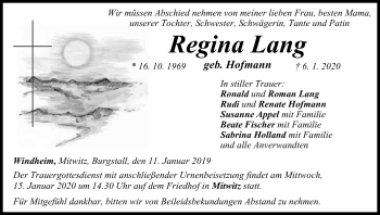 Anzeige von Regina Lang von MGO