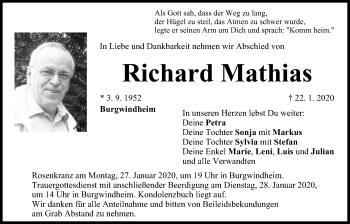 Anzeige von Richard Mathias von MGO