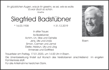 Anzeige von Siegfried Badstübner von MGO