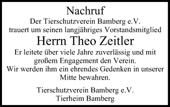 Anzeige von Theo Zeitler von MGO