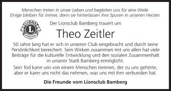 Anzeige von Theo Zeitler von MGO