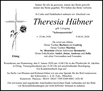Anzeige von Theresia Hübner von MGO