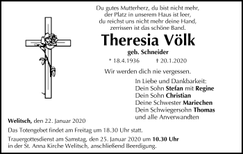 Anzeige von Theresia Völk von MGO