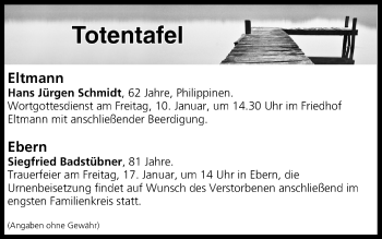 Anzeige von Totentafel vom 10.01.2020 von MGO