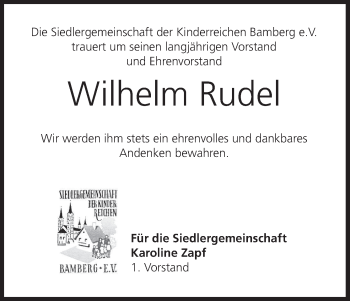 Anzeige von Wilhelm Rudel von MGO