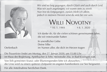 Anzeige von Willi Novotny von MGO