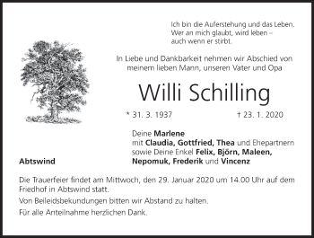 Anzeige von Willi Schilling von MGO