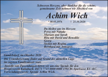 Anzeige von Achim Wich von MGO