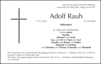 Anzeige von Adolf Rauh von MGO