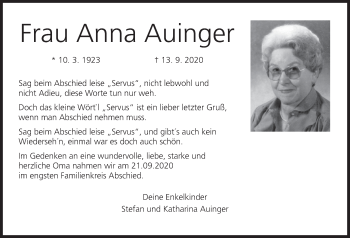 Anzeige von Anna Auinger von MGO