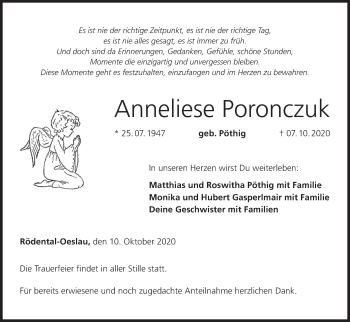 Anzeige von Anneliese Poronczuk von MGO