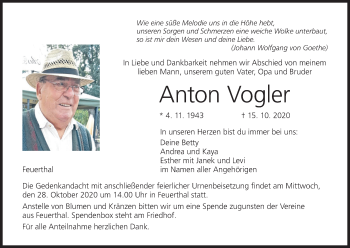 Anzeige von Anton Vogler von MGO