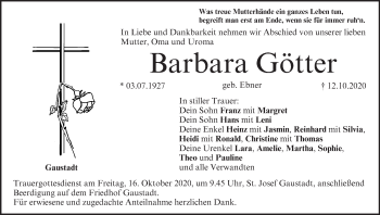 Anzeige von Barbara Götter von MGO