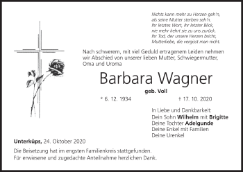 Anzeige von Barbara Wagner von MGO