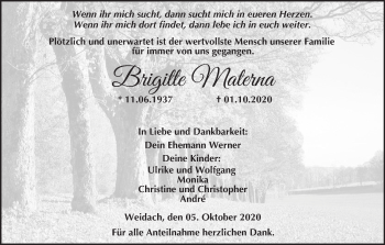 Anzeige von Brigitte Materna von MGO