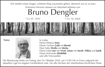 Anzeige von Bruno Dengler von MGO