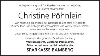 Anzeige von Christine Pöhnlein von MGO
