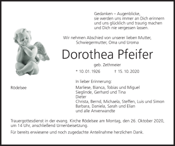 Anzeige von Dorothea Pfeifer von MGO