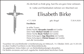 Anzeige von Elisabeth Birke von MGO