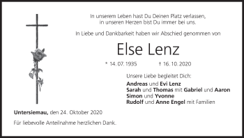 Anzeige von Else Lenz von MGO