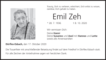 Anzeige von Emil Zeh von MGO