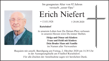 Anzeige von Erich Niefert von MGO