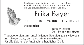 Anzeige von Erika Bayer von MGO