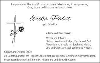 Anzeige von Erika Pabst von MGO