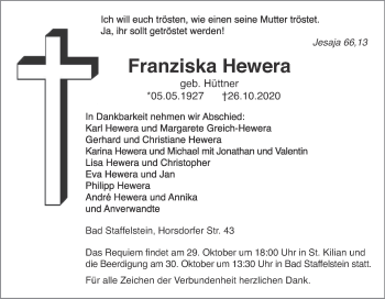 Anzeige von Franziska Hewera von MGO
