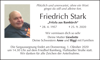 Anzeige von Friedrich Stark von MGO