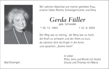Anzeige von Gerda Füller von MGO