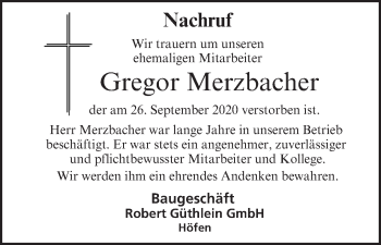 Anzeige von Gregor Merzbacher von MGO
