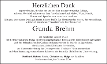 Anzeige von Gunda Brehm von MGO