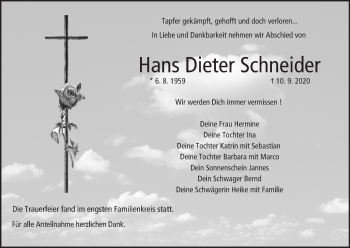 Anzeige von Hans Dieter Schneider von MGO