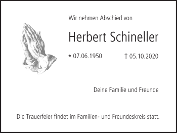 Anzeige von Herbert Schineller von MGO
