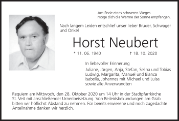 Anzeige von Horst Neubert von MGO