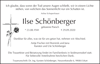 Anzeige von Ilse Schönberger von MGO