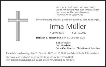 Anzeige von Irma Müller von MGO