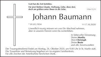 Anzeige von Johann Baumann von MGO