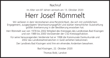 Anzeige von Josef Römmelt von MGO